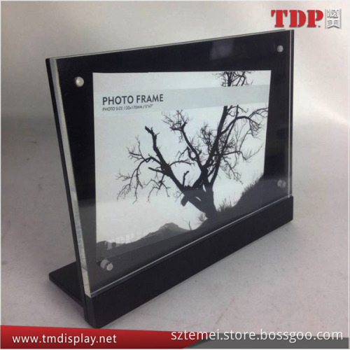 2016 new style rectangle 6x4 clear acrylic block photo frame with pen container and card holder